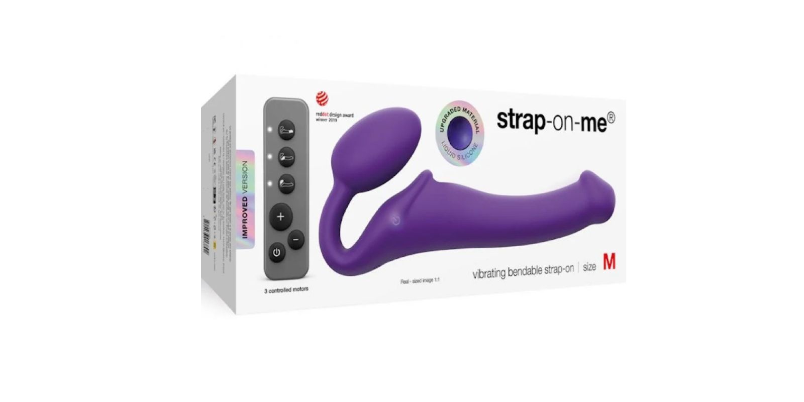 Straponme Vibrating Bendable Strapon medium | Sex Toys Australia Three‑motor vibrating silicone strap‑on with bendable shaft and remote control